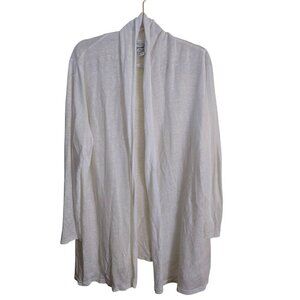 Rachel Zoe Plussize White 100% Linen Duster Open Front Cardigan Sweater Size 3X